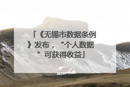 《无锡市数据条例》发布，“个人数据”可获得收益