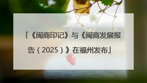 《闽商印记》与《闽商发展报告（2025）》在福州发布