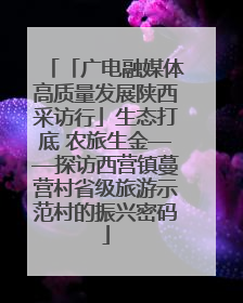 「广电融媒体高质量发展陕西采访行」生态打底 农旅生金——探访西营镇蔓营村省级旅游示范村的振兴密码