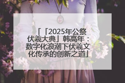 「2025年公祭伏羲大典」韩高年：数字化浪潮下伏羲文化传承的创新之道