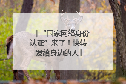 “国家网络身份认证”来了！快转发给身边的人