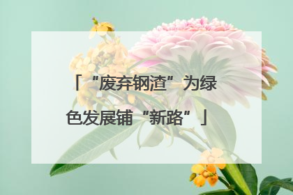 “废弃钢渣”为绿色发展铺“新路”