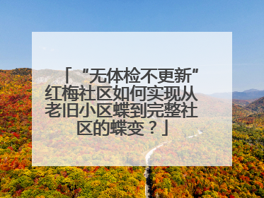 “无体检不更新”红梅社区如何实现从老旧小区蝶到完整社区的蝶变？