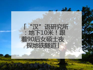 “汉”语研究所：地下10米！跟着90后女硕士夜探地铁隧道