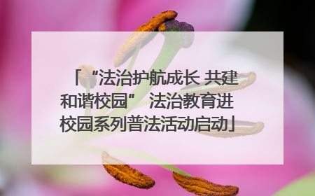“法治护航成长 共建和谐校园” 法治教育进校园系列普法活动启动