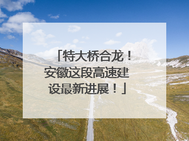 特大桥合龙！安徽这段高速建设最新进展！