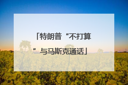 特朗普“不打算”与马斯克通话