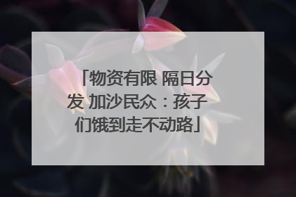 物资有限 隔日分发 加沙民众：孩子们饿到走不动路