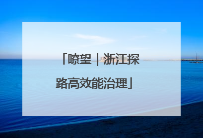 瞭望｜浙江探路高效能治理