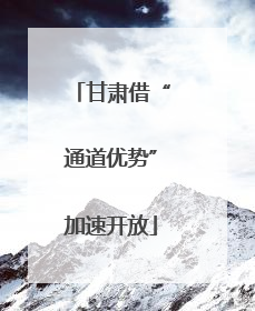 甘肃借“通道优势”加速开放