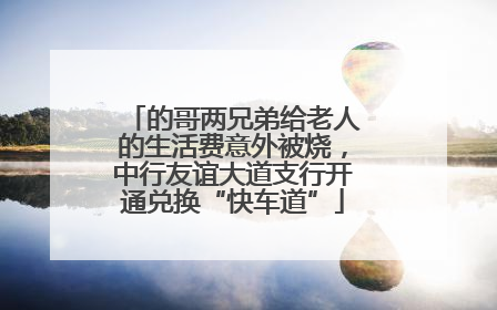 的哥两兄弟给老人的生活费意外被烧，中行友谊大道支行开通兑换“快车道”
