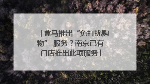 盒马推出“免打扰购物” 服务？南京已有门店推出此项服务