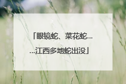 眼镜蛇、菜花蛇……江西多地蛇出没