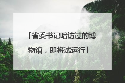 省委书记暗访过的博物馆，即将试运行
