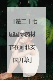 第二十七届国际药材节在河北安国开幕