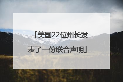 美国22位州长发表了一份联合声明