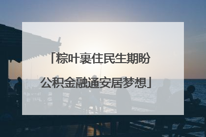 粽叶裹住民生期盼 公积金融通安居梦想