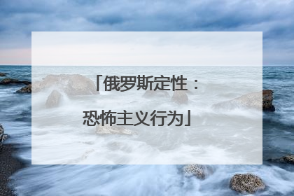 俄罗斯定性：恐怖主义行为
