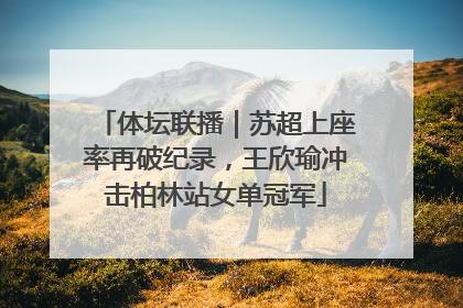 体坛联播｜苏超上座率再破纪录，王欣瑜冲击柏林站女单冠军