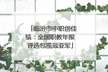 临汾市中职创佳绩：全国职教年报评选包揽冠亚军