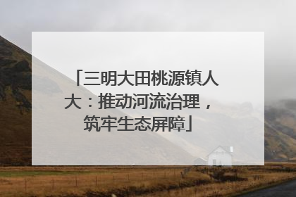 三明大田桃源镇人大：推动河流治理，筑牢生态屏障