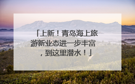 上新！青岛海上旅游新业态进一步丰富，到这里潜水！