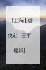 上海市委决定：王平履新