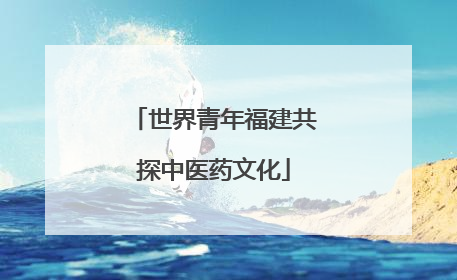 世界青年福建共探中医药文化