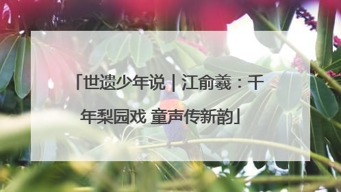 世遗少年说｜江俞羲：千年梨园戏 童声传新韵