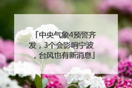 中央气象4预警齐发，3个会影响宁波，台风也有新消息
