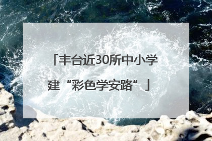 丰台近30所中小学建“彩色学安路”