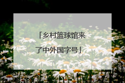 乡村篮球馆来了中外国字号
