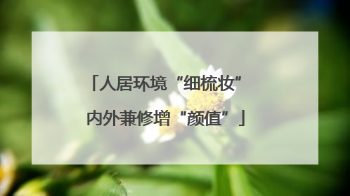 人居环境“细梳妆” 内外兼修增“颜值”