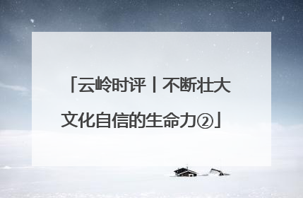 云岭时评丨不断壮大文化自信的生命力②