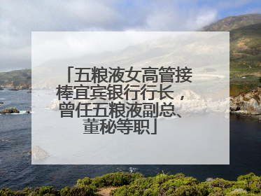 五粮液女高管接棒宜宾银行行长，曾任五粮液副总、董秘等职
