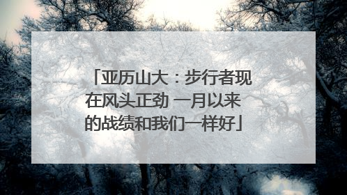 亚历山大:步行者现在风头正劲 一月以来的战绩和我们一样好