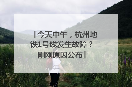 今天中午，杭州地铁1号线发生故障？刚刚原因公布