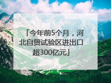 今年前5个月，河北自贸试验区进出口超300亿元