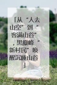 从“人去山空”到“客满山谷”，黑麋峰“新村民”唤醒沉睡山谷