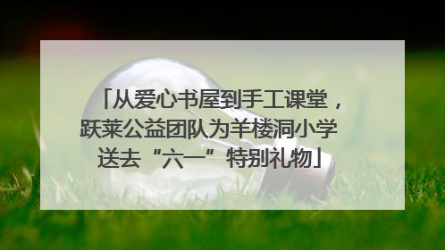 从爱心书屋到手工课堂，跃莱公益团队为羊楼洞小学送去“六一”特别礼物