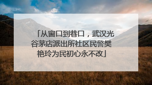 从窗口到巷口，武汉光谷茅店派出所社区民警樊艳玲为民初心永不改