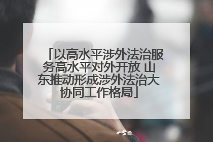 以高水平涉外法治服务高水平对外开放 山东推动形成涉外法治大协同工作格局