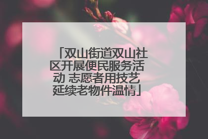 双山街道双山社区开展便民服务活动 志愿者用技艺延续老物件温情