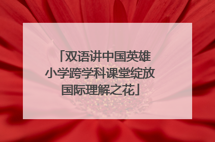 双语讲中国英雄 小学跨学科课堂绽放国际理解之花