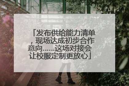 发布供给能力清单，现场达成初步合作意向……这场对接会让校服定制更放心