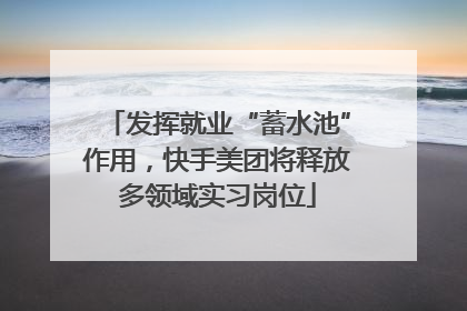发挥就业“蓄水池”作用，快手美团将释放多领域实习岗位