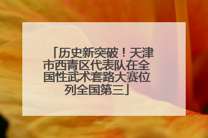 历史新突破！天津市西青区代表队在全国性武术套路大赛位列全国第三