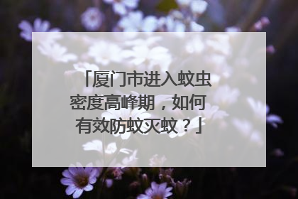 厦门市进入蚊虫密度高峰期，如何有效防蚊灭蚊？