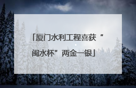 厦门水利工程喜获“闽水杯”两金一银