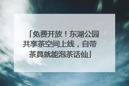 免费开放！东湖公园共享茶空间上线，自带茶具就能泡茶话仙